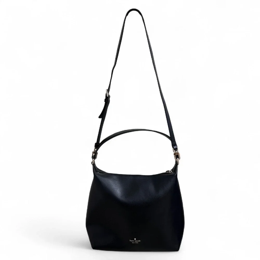 Kate Spade Black Leather Greene Street Kaia‎ Hobo Large Shoulder Bag Crossbody